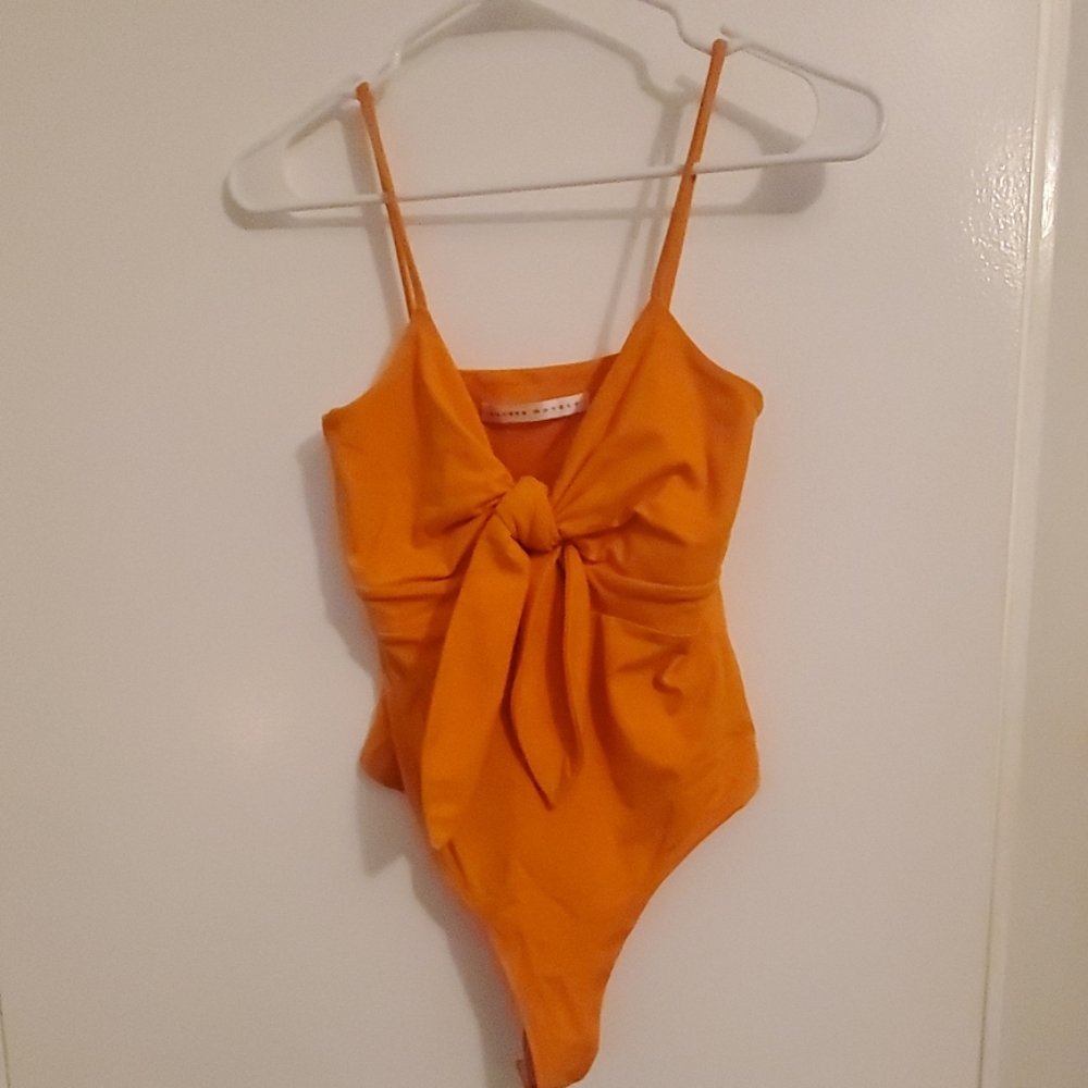 Neon orange bodysuit